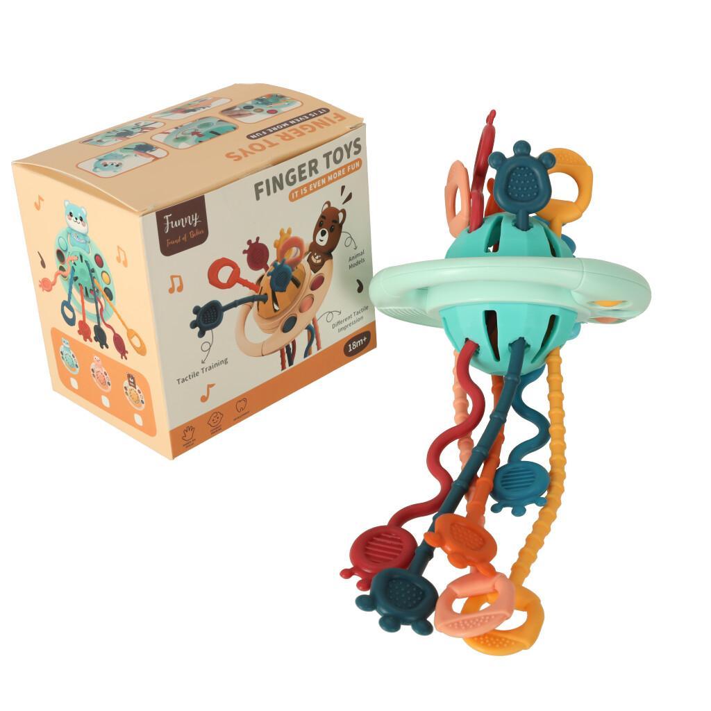Zabawka sensoryczna gryzak Montessori dla niemowląt linki przyciski sznurki nr. 5