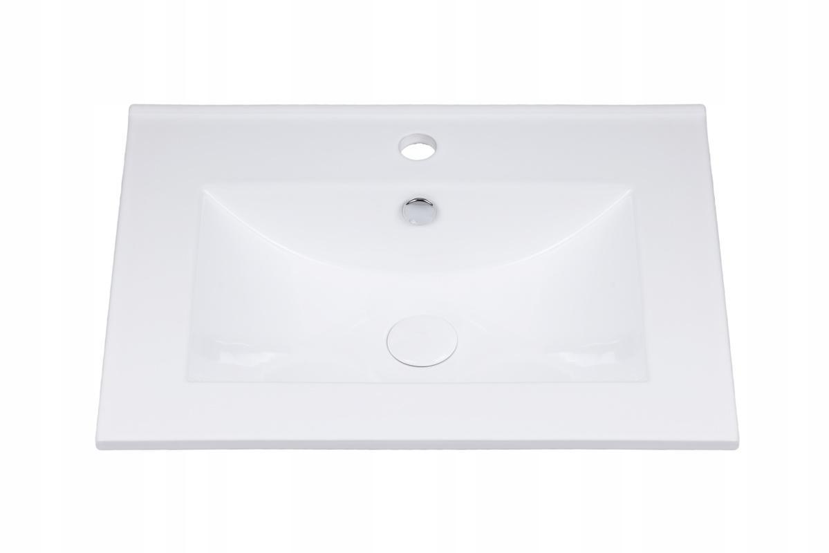 Zestaw mebli łazienkowych LINE z umywalką 60 cm + 2x słupek 165 cm 4 elementy front MDF migdałowy nr. 6