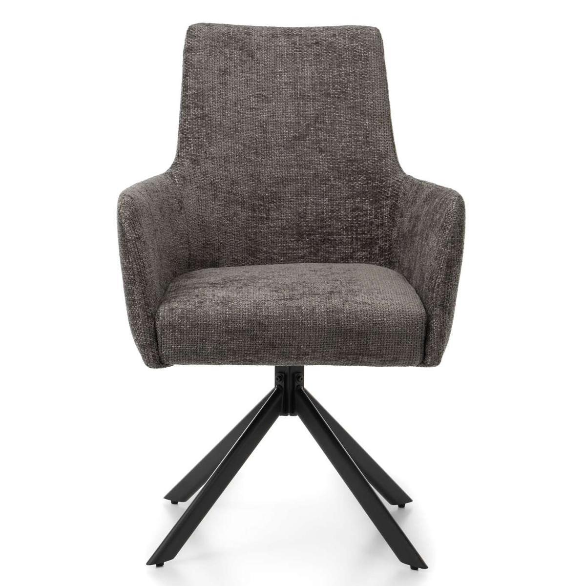 Krzesło TITO szare tapicerowane szenilowe do jadalni lub salonu  nr. 2