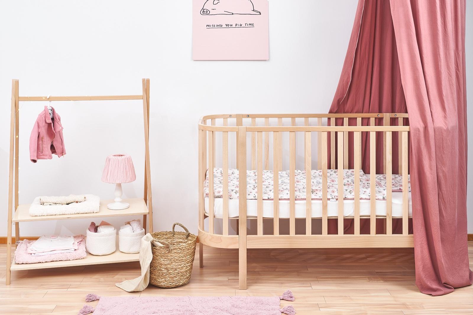 Łóżeczko niemowlęce drewniane bukowe GRAND 140x70 cm z funkcją sofy naturalne dla dziecka  2 Full Screen