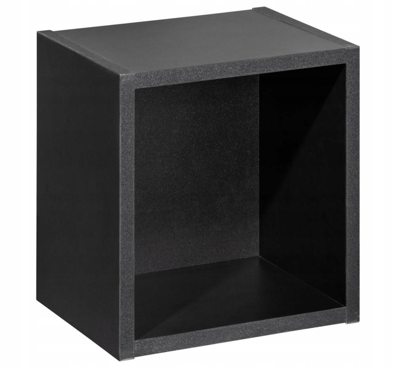 Szafka Łazienkowa kostka wisząca NOVA BLACK 28x25 cm czarna Kwadrat otwarta do łazienki  0 Full Screen