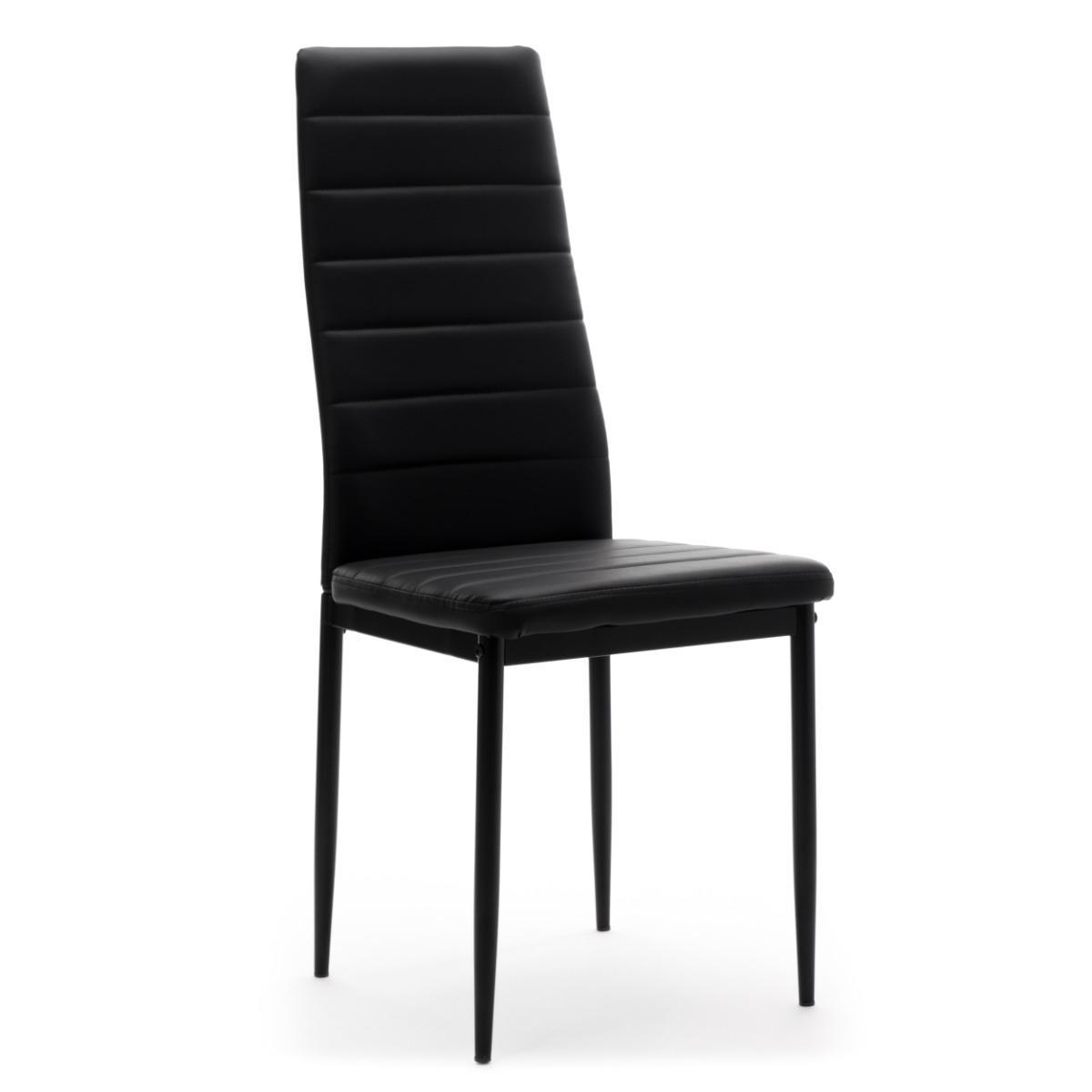 Zestaw 6 szt krzesło FADO czarne tapicerowane ekoskóra do jadalni lub salonu nr. 2