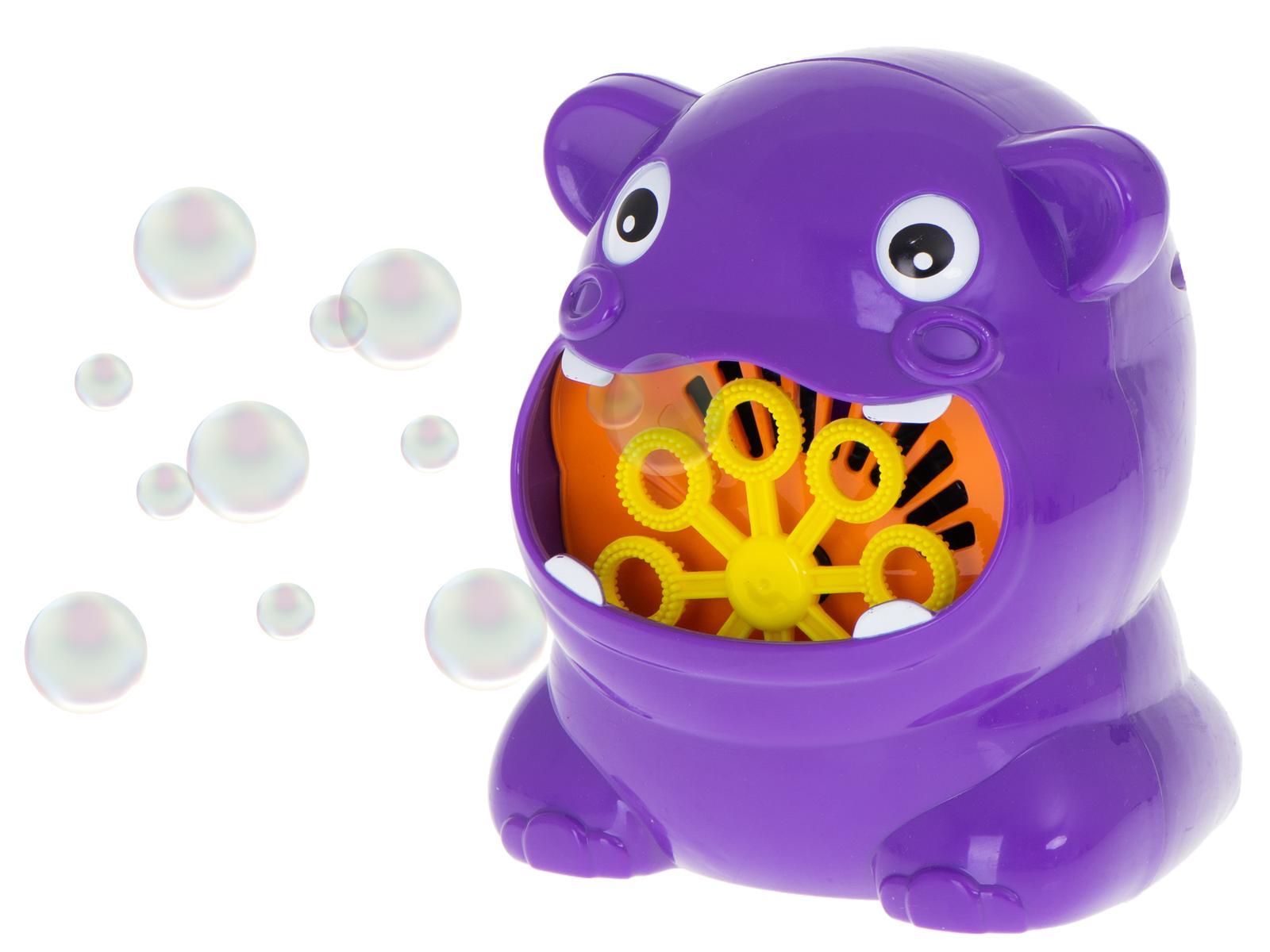 Bańki mydlane automat do baniek płyn hipopotam hipcio dla dzieci fioletowy 12x13x10 cm nr. 3