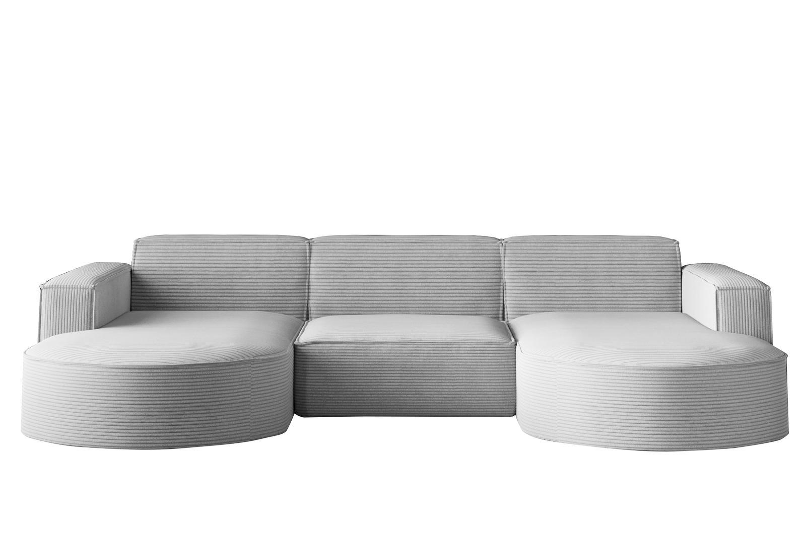 Sofa MODENA STUDIO 299x165x78 cm bez funkcji spania do salonu sztruksowa POSO jasnoszary nr. 1