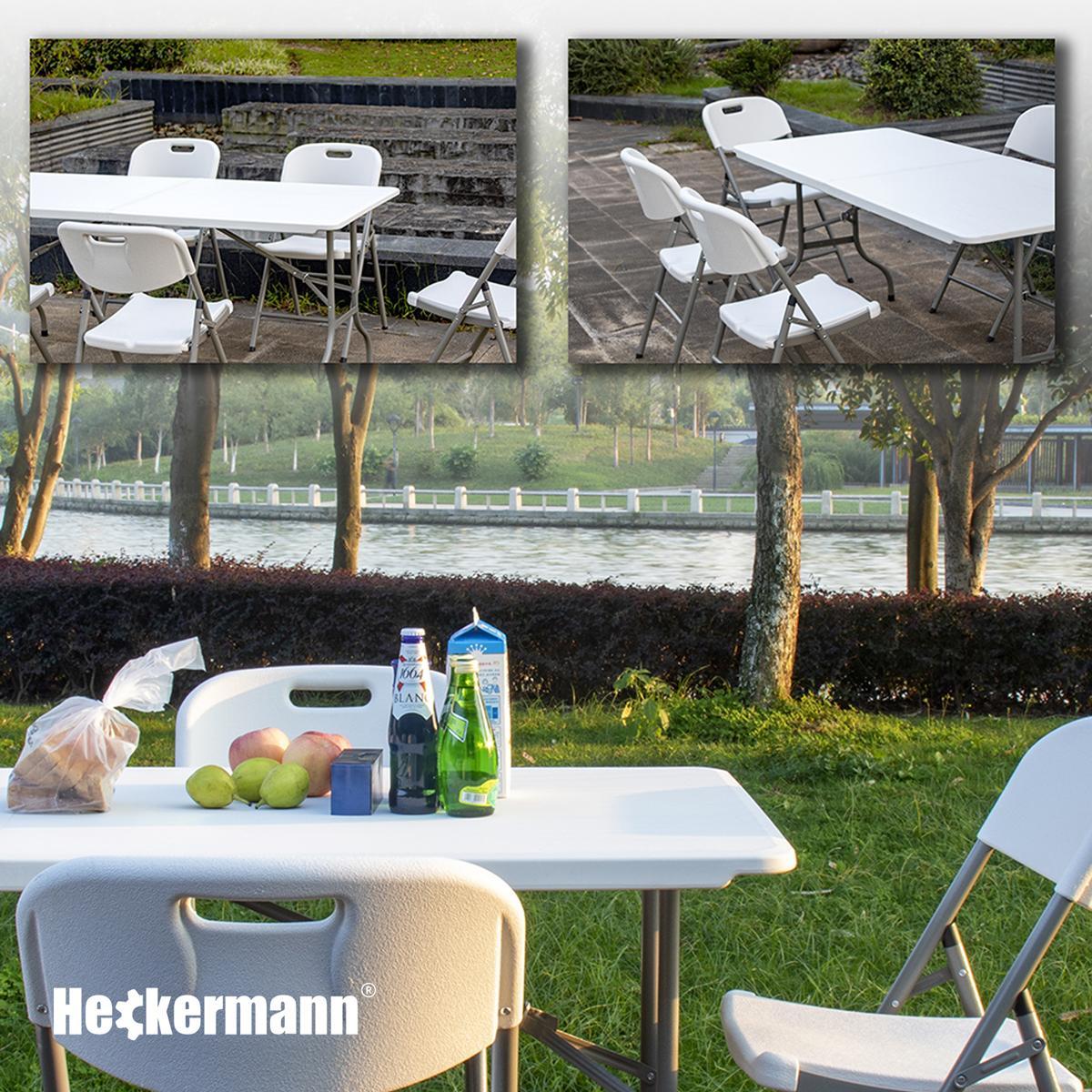 Stół składany cateringowy 240x75x74cm Heckermann Z240 Biały nr. 4