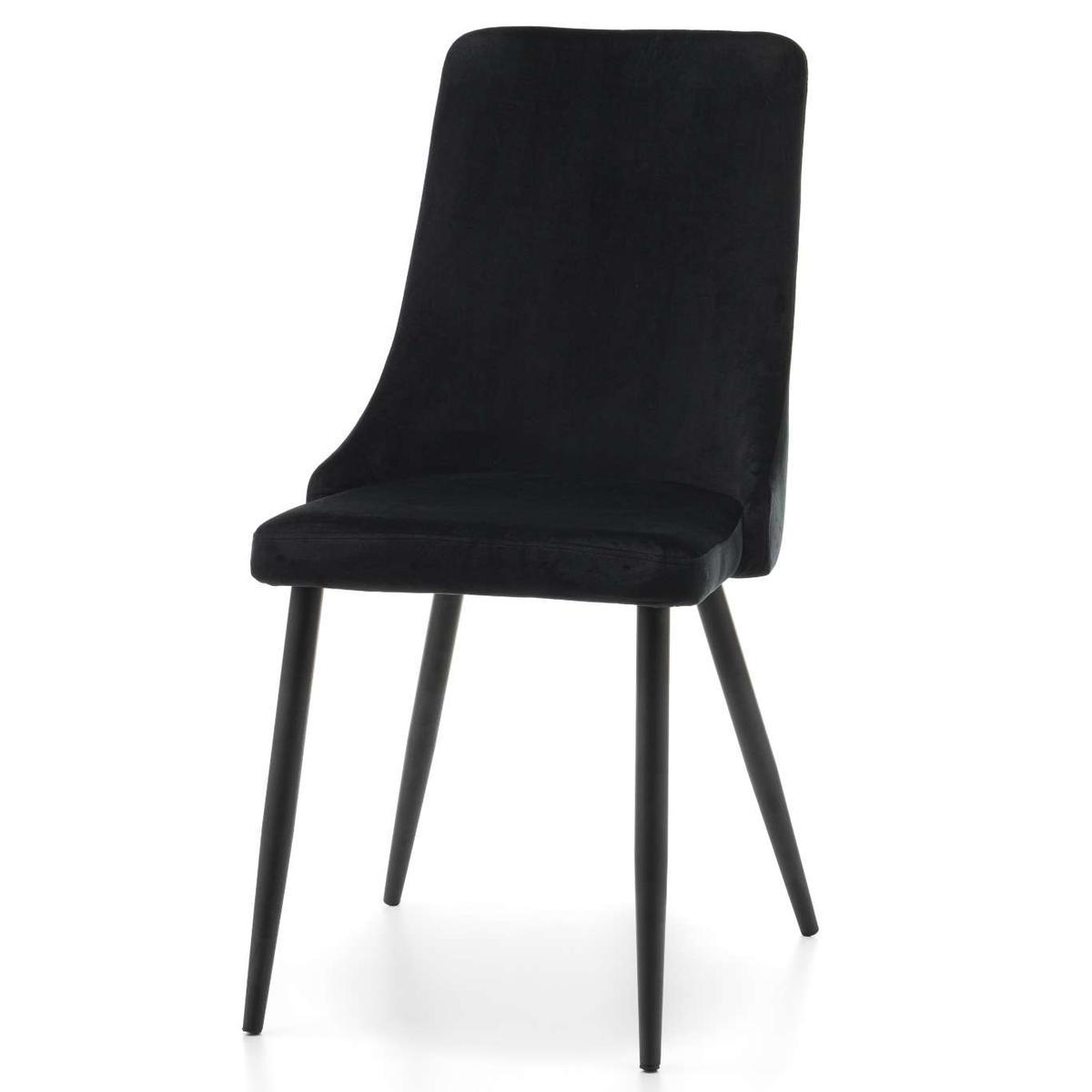 Krzesło UNO czarne tapicerowane welurem do jadalni lub salonu  nr. 3
