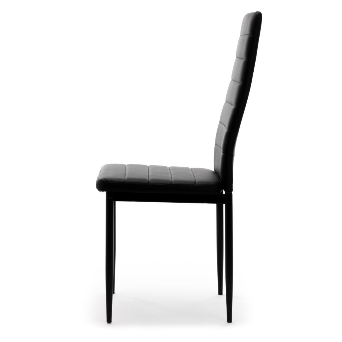 Zestaw 6 szt krzesło FADO czarne tapicerowane ekoskóra do jadalni lub salonu nr. 5