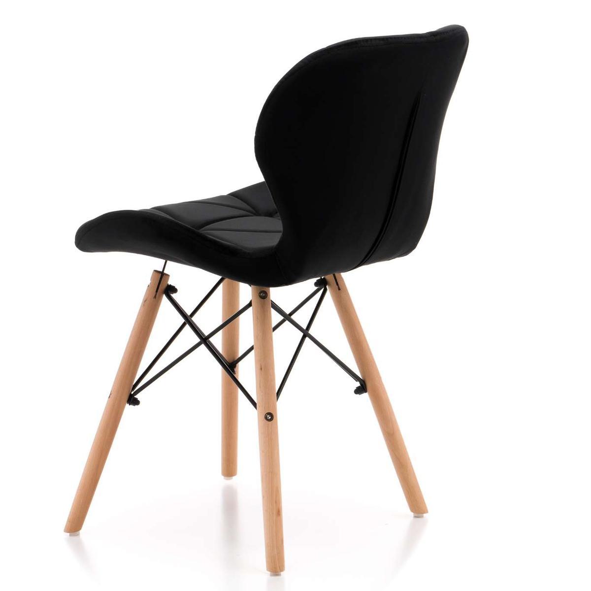 Krzesło DURO czarne tapicerowane welurem pikowane do jadalni lub salonu  nr. 6