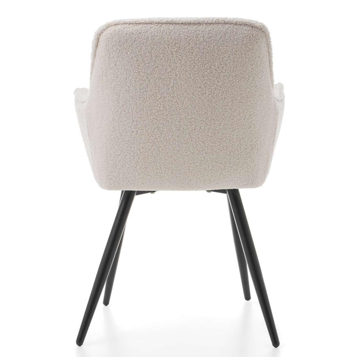 Krzesło TEDDY BUKLA jasnobeżowe tapicerowane pikowane tkaniną do salonu nr. 8
