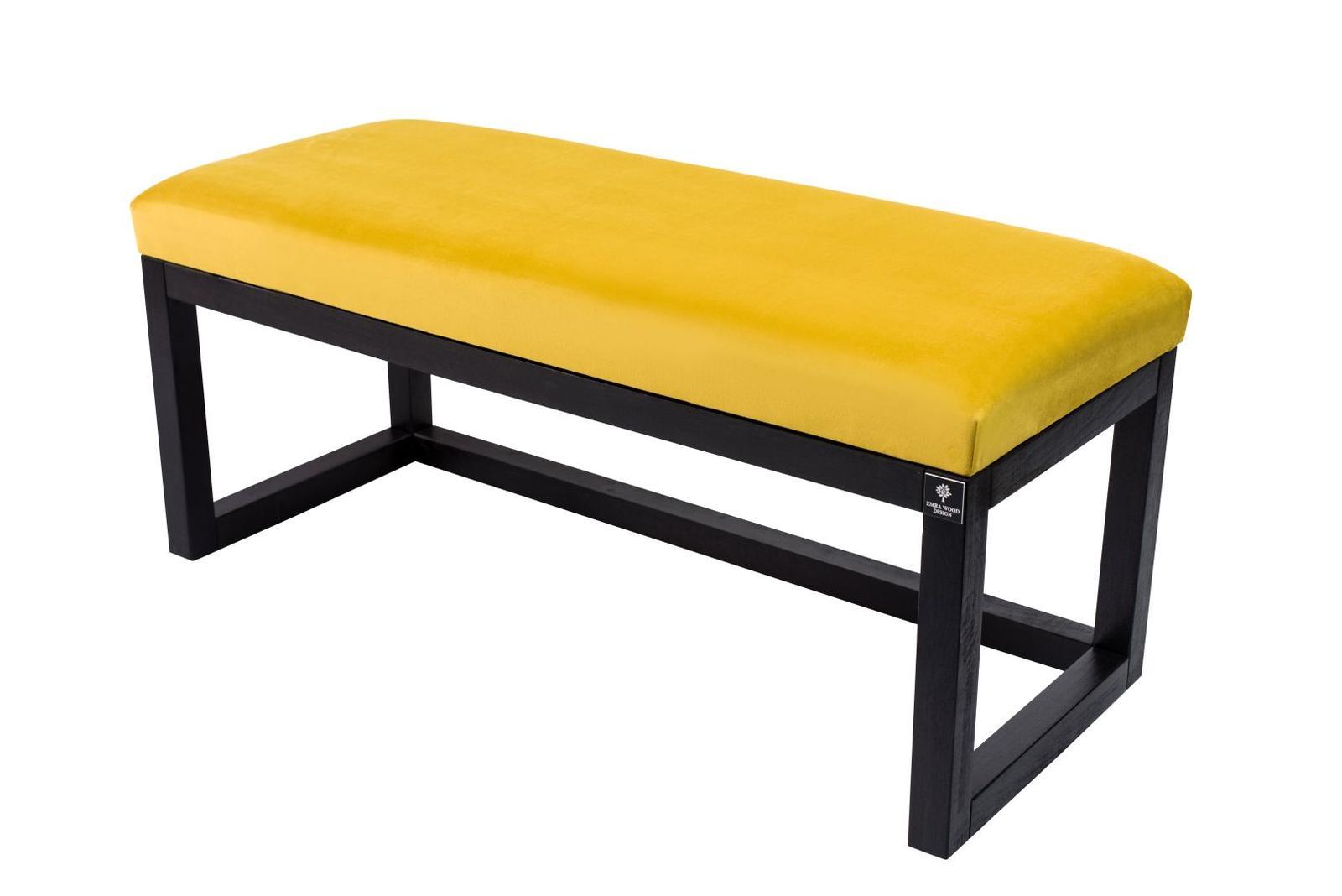 Siedzisko do przedpokoju LPG-2 55x35x45 cm ławka tapicerowana nogi czarne tkanina żółty cytrynowy nr. 1