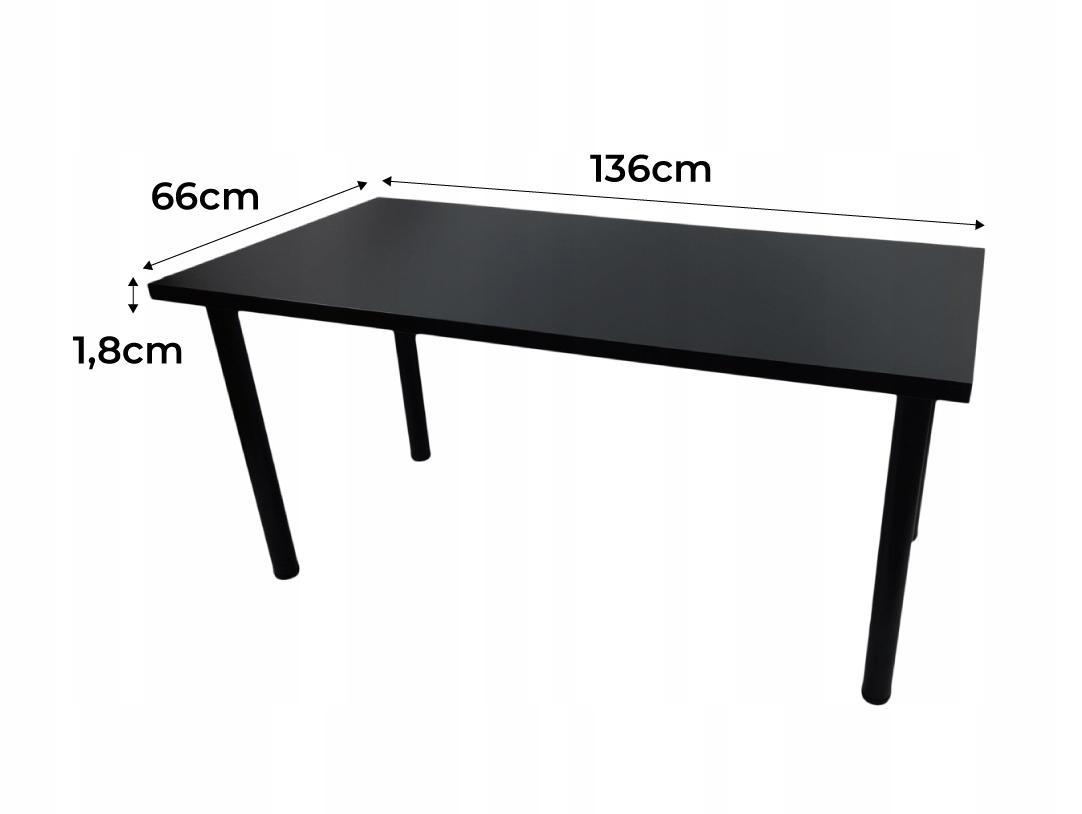 Biurko gamingowe 136x66x18 cm czarne stabilne stół do pokoju gracza nr. 2