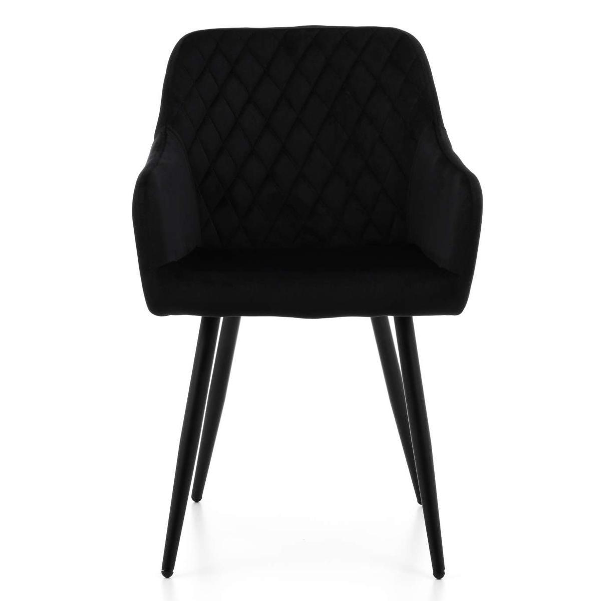 Krzesło TODI czarne pikowane welurowe do jadalni lub salonu nr. 2
