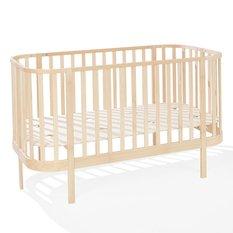 Łóżeczko niemowlęce drewniane bukowe GRAND 140x70 cm z funkcją sofy naturalne dla dziecka 