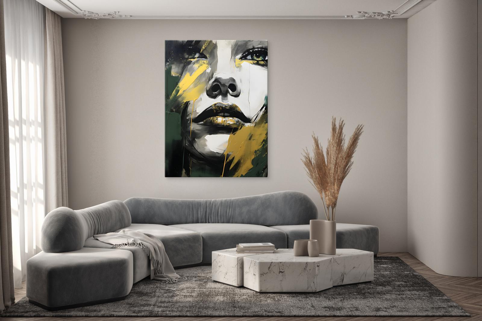 Obraz Canvas Abstrakcja Kobiecy PORTRET Styl Glamour Farba 80x120cm 6 Full Screen