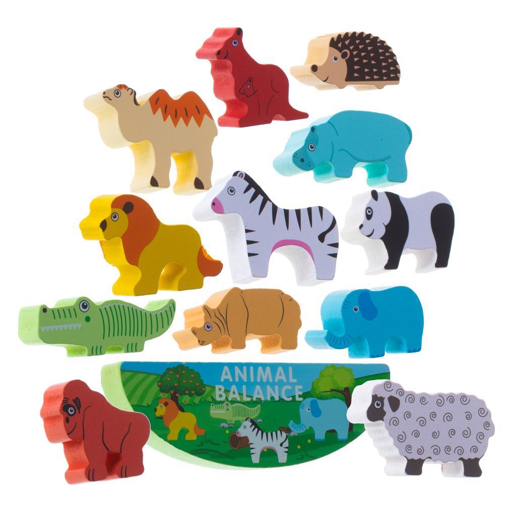 Gra zręcznościowa montessori układanka balansująca klocki zwierzątka drewniane dla dzieci 31x16x3 cm nr. 5