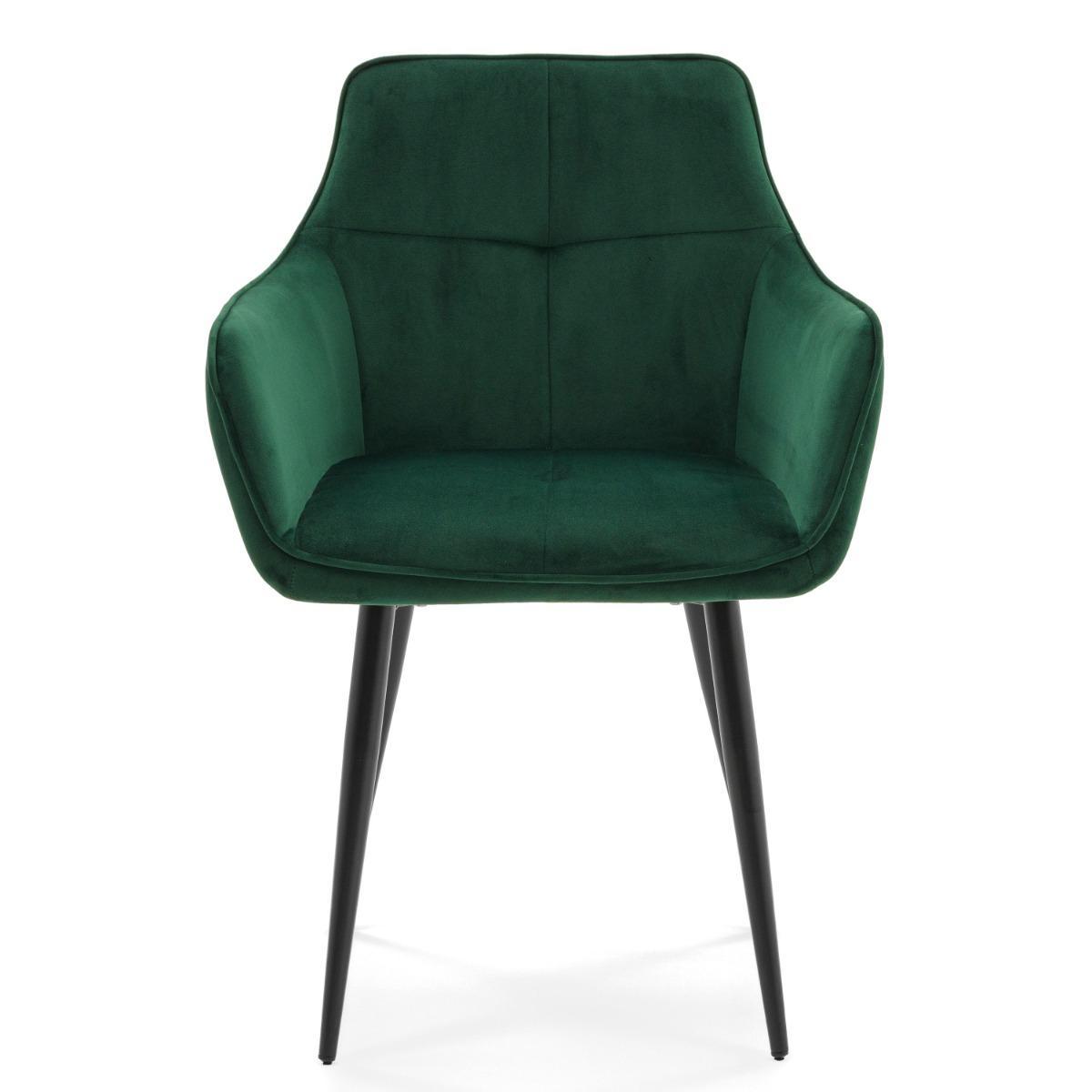 Krzesło QUATTRO w kolorze zielonym tapicerowane welurowe velvet aksamit do jadalni lub salonu  1 Full Screen