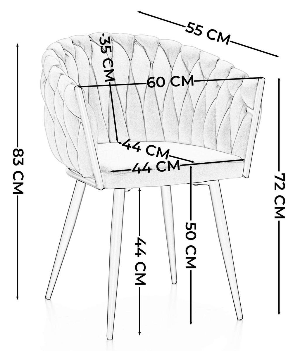 Krzesło LATINA jasnobeżowe tapicerowane welurem do jadalni lub salonu  nr. 9