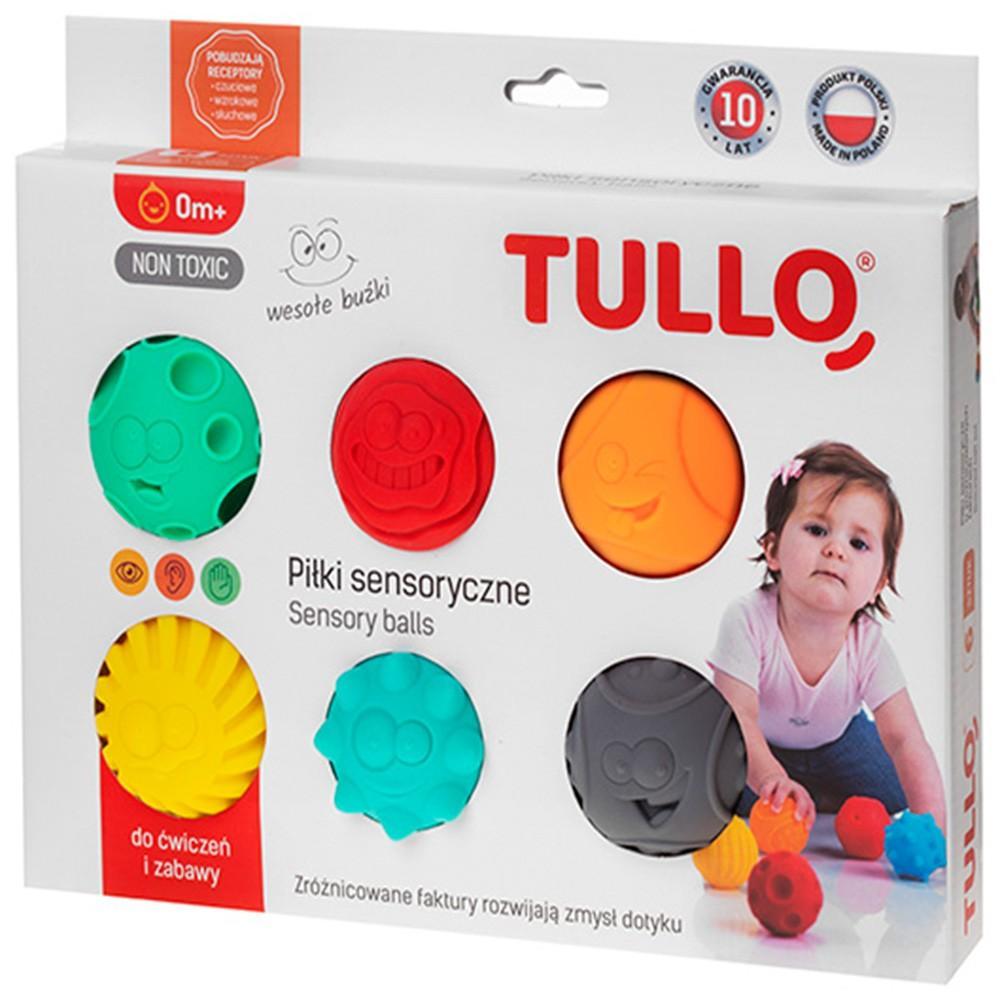 Kolorowe piłki sensoryczne BUŹKI 6 sztuk dla dziecka do zabawy  nr. 1