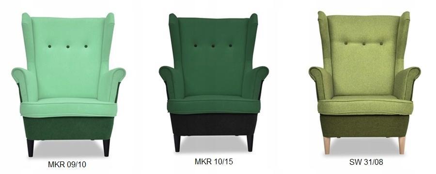 Fotel uszak dwa kolory CZERŃ + CZERWIEŃ POŁĄCZENIE nr. 11