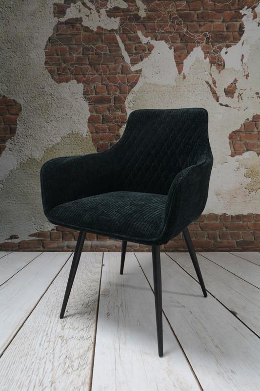 Fotel Lizbona krzesło 57,5x84,5x59 cm sztruks czarny metalowe nogi czarne do salonu nr. 10