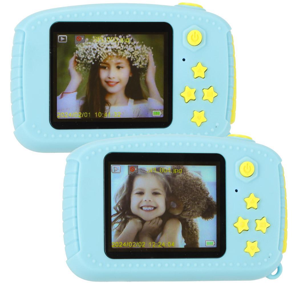 Aparat fotograficzny cyfrowy video gry 2.0" HD + etui zabawka dla dzieci niebieski 8x5x4 cm 12 Full Screen