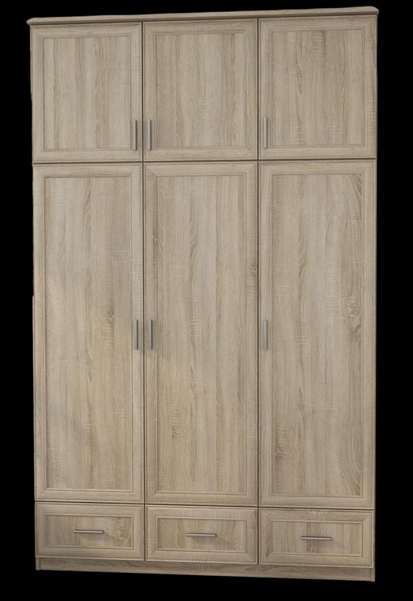 Nowoczesna szafa 3 drzwiowa do sypialni garderoba szuflady Sonoma Jasna 150x242x60 nr. 2