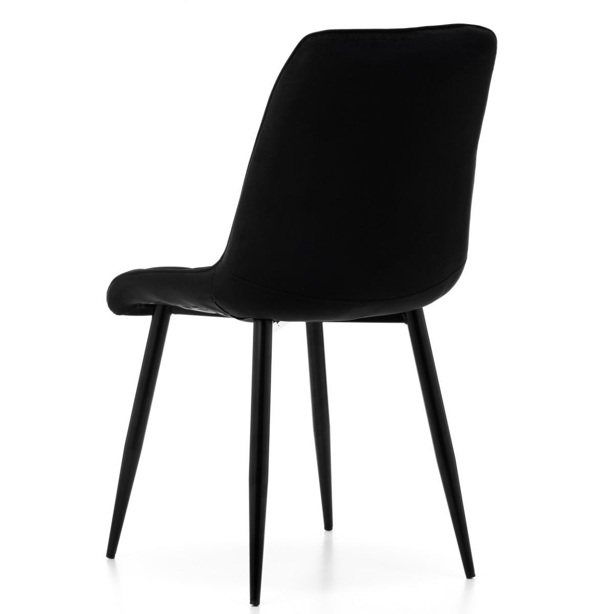 Krzesło CHIC czarne tapicerowane welurowe aksamit do jadalni lub salonu  nr. 7