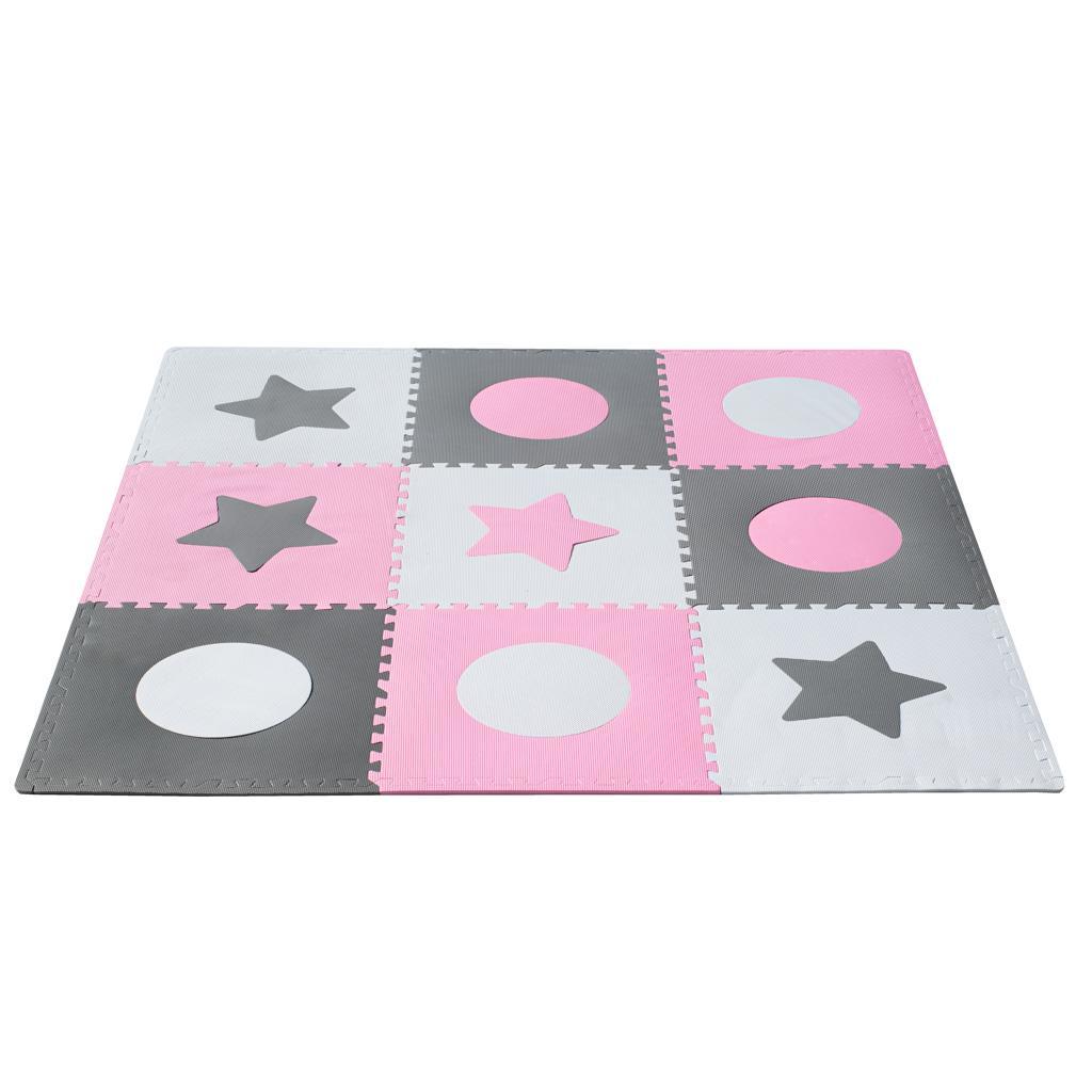 Puzzle piankowe mata dla dzieci 180x180cm 9 elementów szaro-różowa nr. 2
