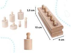 Odważniki cylindry drewniane sorter montessori - Miniaturka zdjęcia nr 4