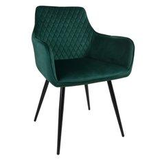 Fotel Lizbona krzesło 57,5x84,5x59 cm welur butelkowa zieleń metalowe nogi czarne do salonu