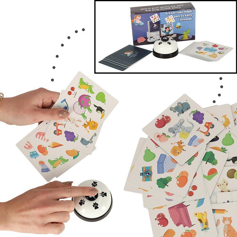 Gra na spostrzegawczość karciana znajdź parę 54 karty dzwonek dla dzieci 18,5x10x6 cm 4 Full Screen