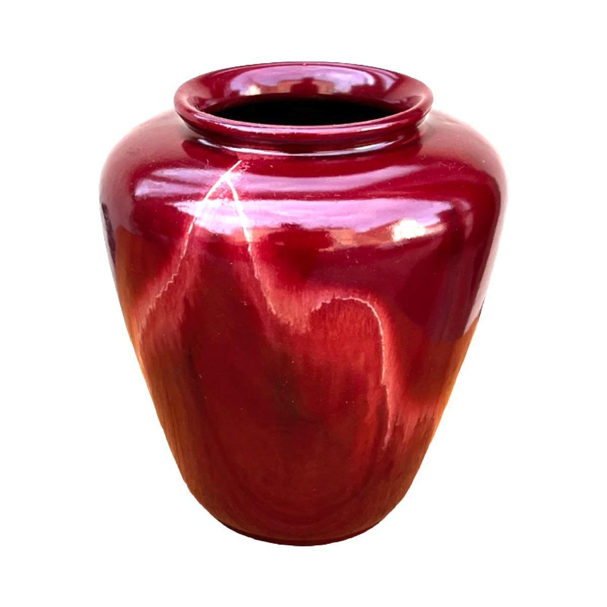 Ceramiczny, bordowy wazon, Isolde, Niemcy, lata 70. 8 Full Screen