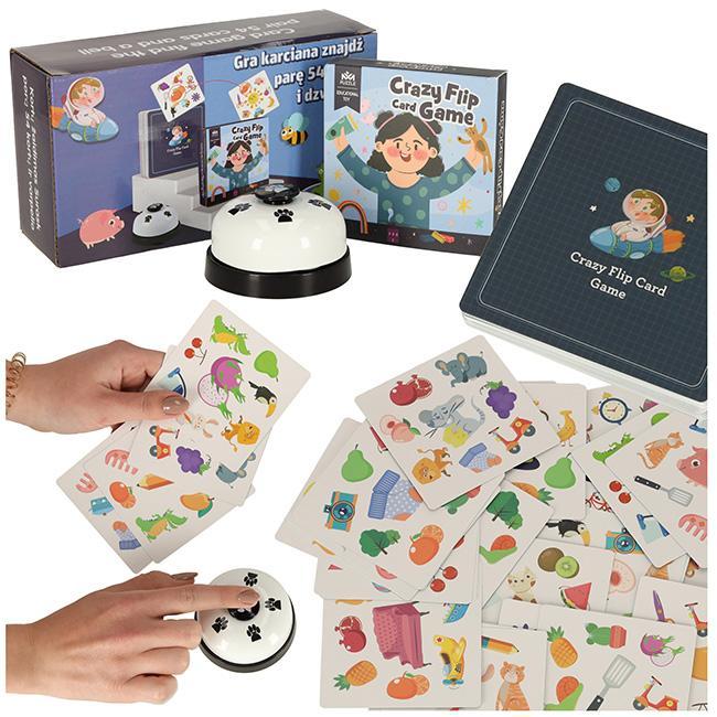 Gra na spostrzegawczość karciana znajdź parę 54 karty dzwonek dla dzieci 18,5x10x6 cm 0 Full Screen
