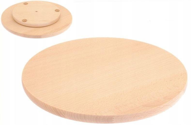 Deska obrotowa 30 cm drewniana taca patera do pizzy serów naturalna buk nr. 1