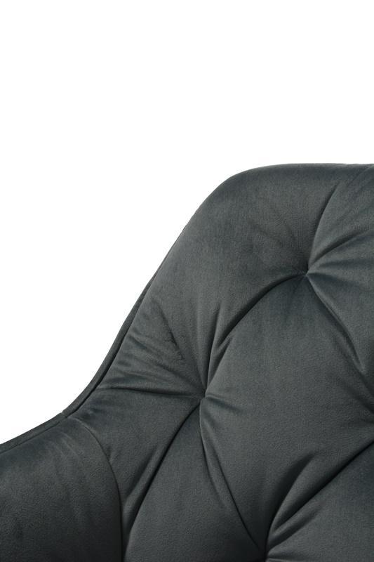 Fotel ARTEN X krzesło do jadalni salonu welur ciemnoszary nogi czarne nr. 3