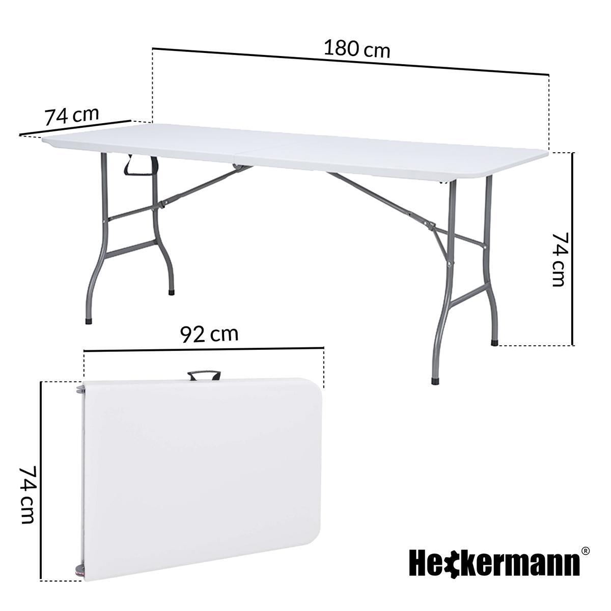 Stół składany cateringowy 180x74cm Heckermann XJM-Z180 Biały nr. 2