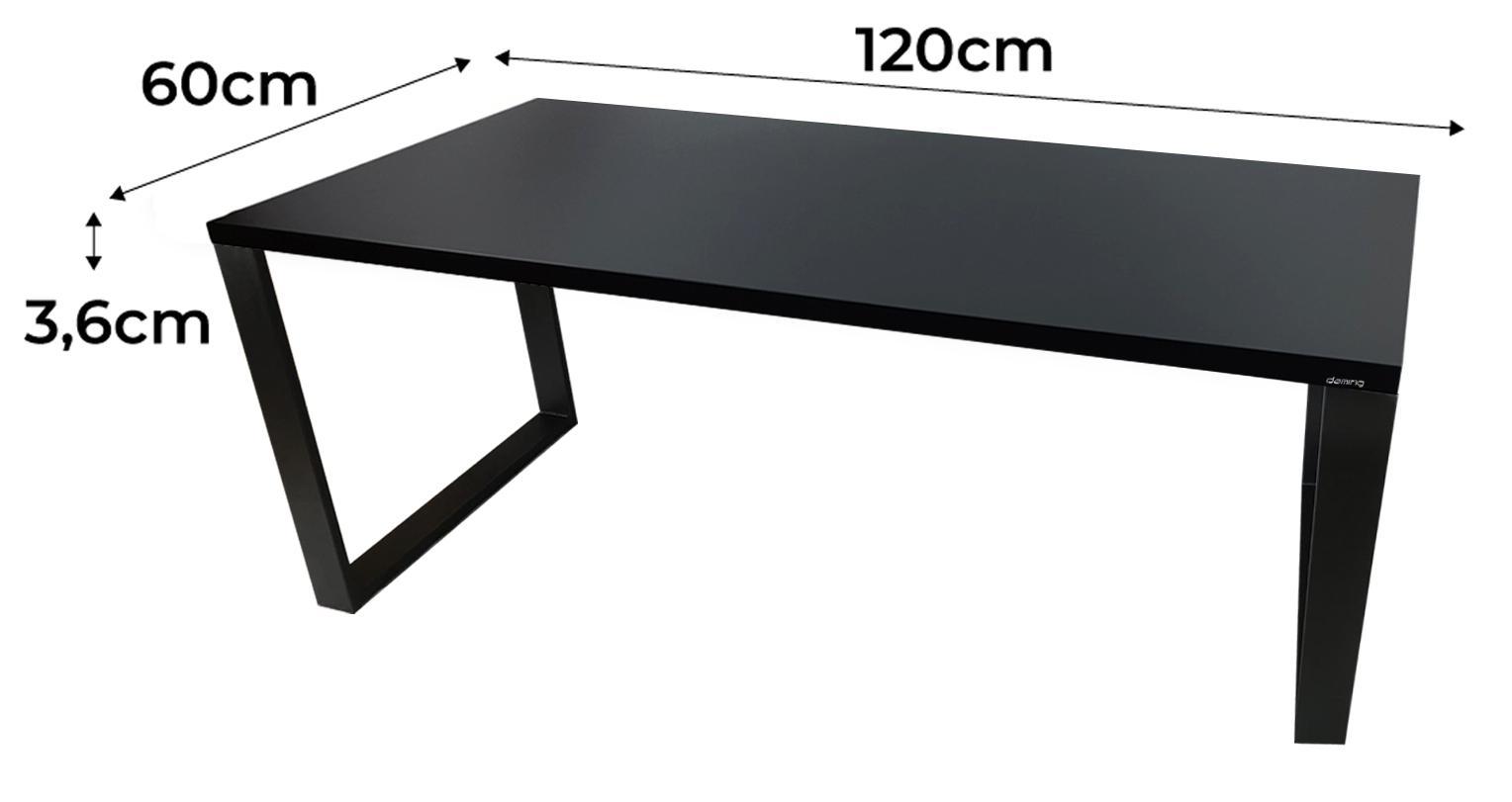 Biurko gamingowe 120x60x3.6 cm czarne loftowe stół stabilne do pokoju gracza nr. 2