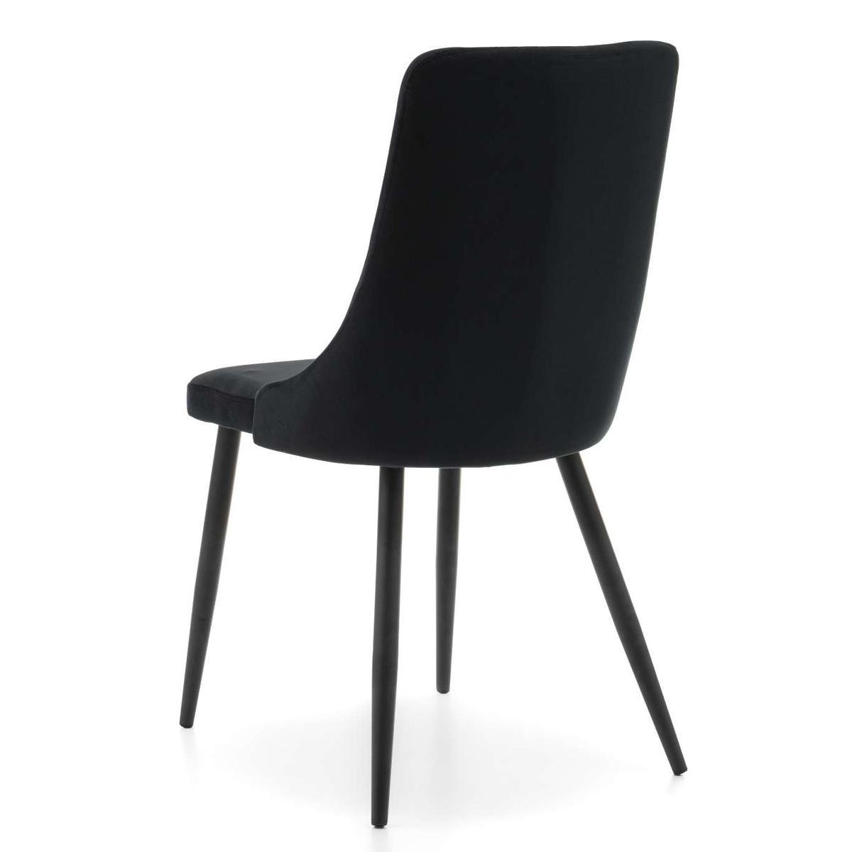 Krzesło UNO czarne tapicerowane welurem do jadalni lub salonu  nr. 7