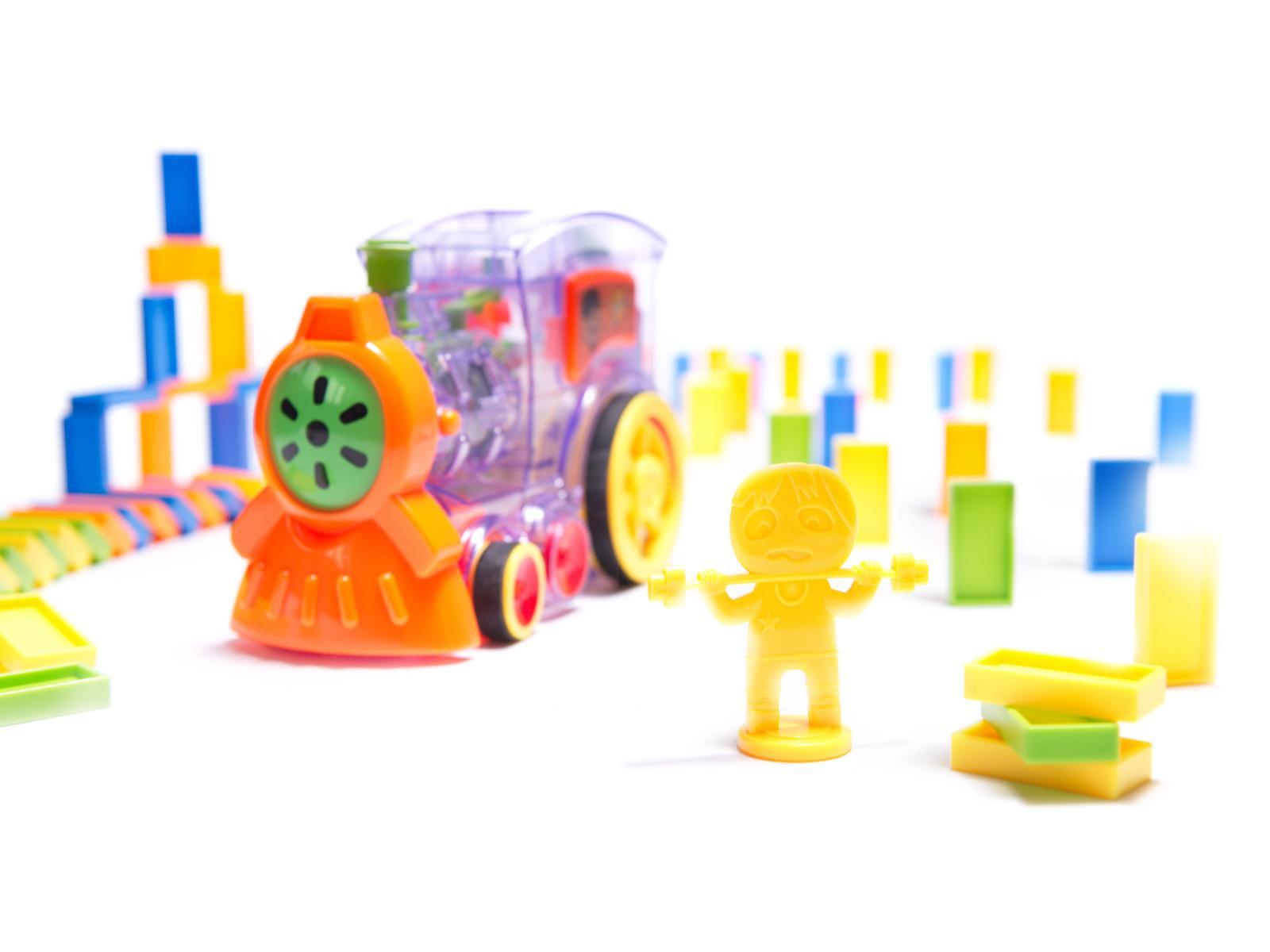 Pociąg Lokomotywa interaktywna układanka domino z kolejką zabawka dla dzieci 16x7x10 cm nr. 6
