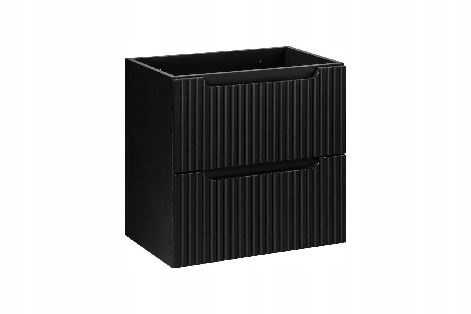 Szafka łazienkowa NOVA 60 cm z umywalką wisząca ryflowane fronty szuflady czarna  nr. 8