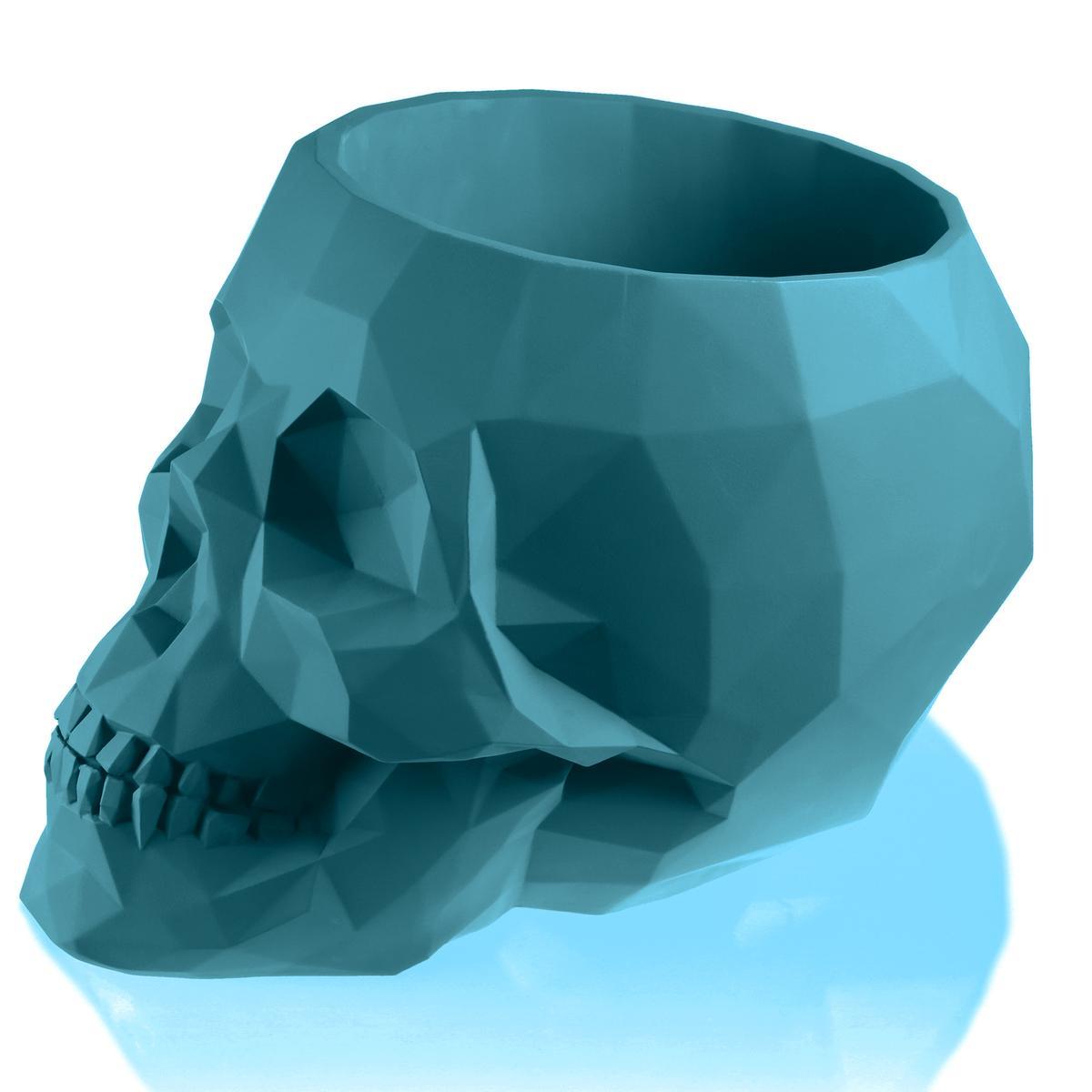 Donica Skull Low-Poly Dark Turquoise Poli 24 cm nr. 4