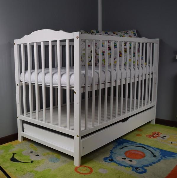 Łóżeczko dla niemowląt 120x60 cm białe 3 poziomy wysokości do pokoju dziecka  1 Full Screen