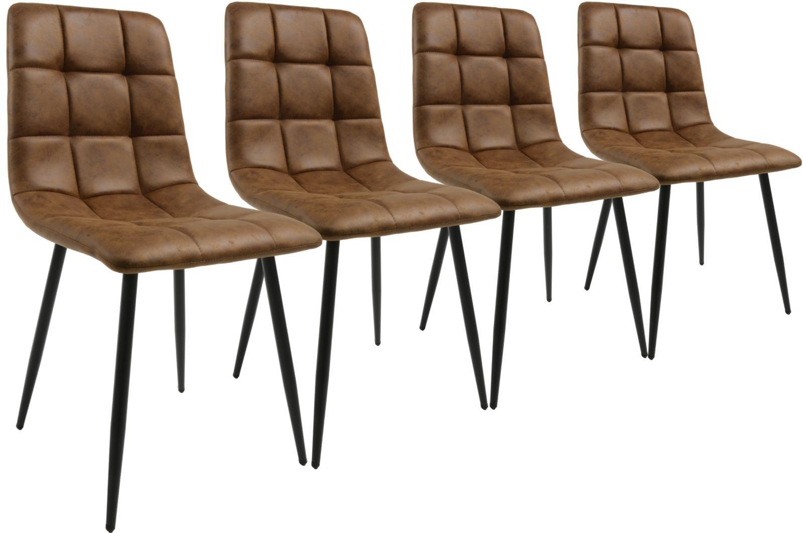 Zestaw krzeseł DEVER TAUPE 43x88x55 cm krzesło do jadalni salonu brązowy czarne nogi nr. 1