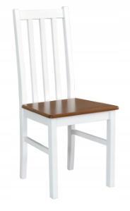 Krzesło BOS 10D 40x43x96 cm z drewna litego do jadalni białe brązowe siedzenie nr. 1