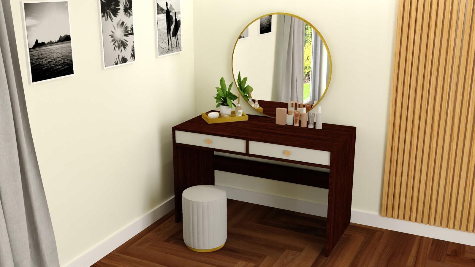Toaletka biurko MONODIS 120x75x50 cm do sypialni wenge front biały nr. 2