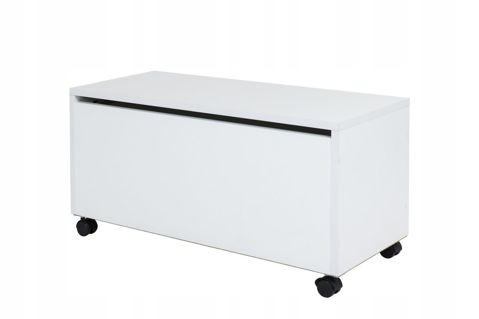 Skrzynia pojemnik kufer na kółkach 100x35x41 cm na zabawki do pokoju dziecięcego biała nr. 1