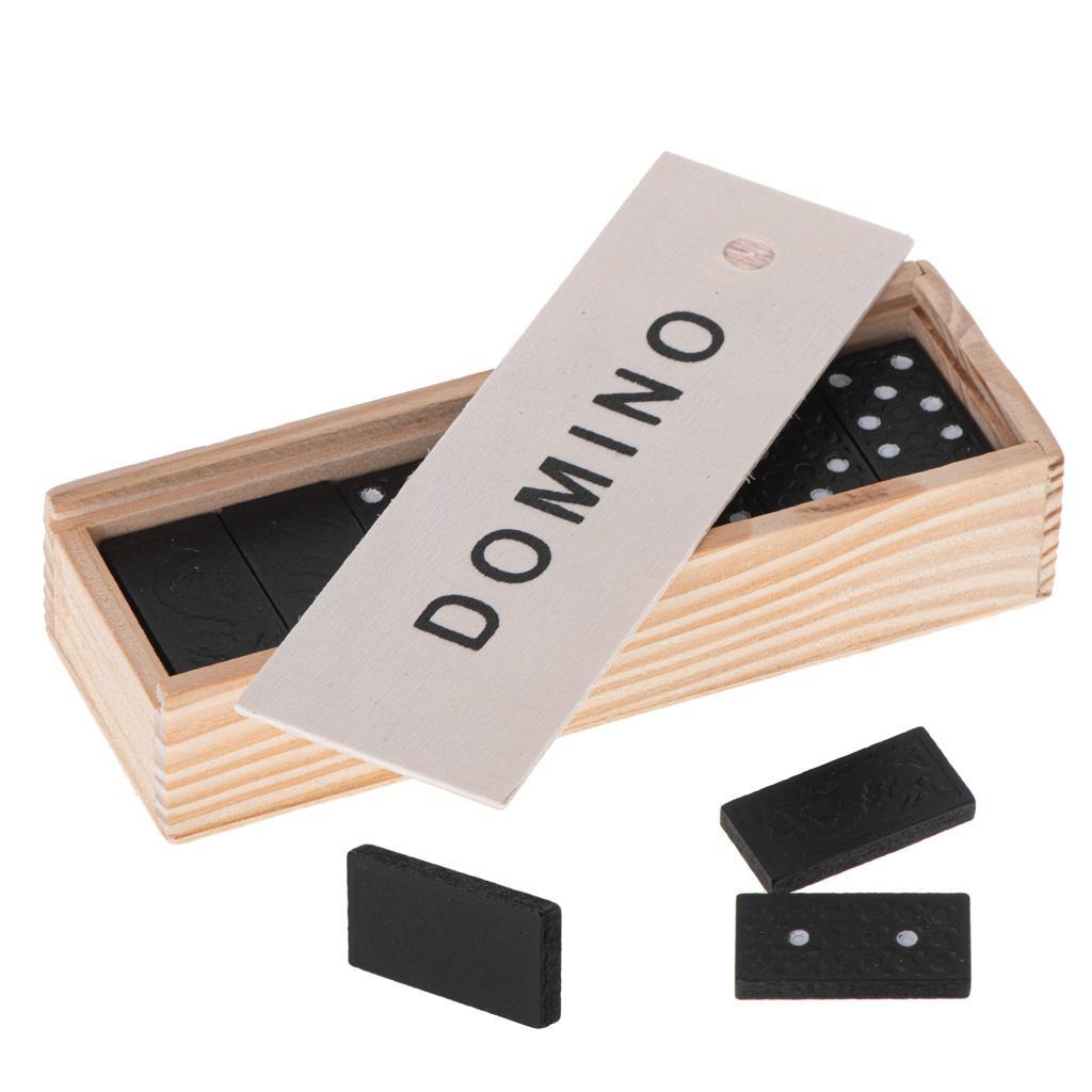 Domino drewniane klocki gra rodzinna + pudełko nr. 6