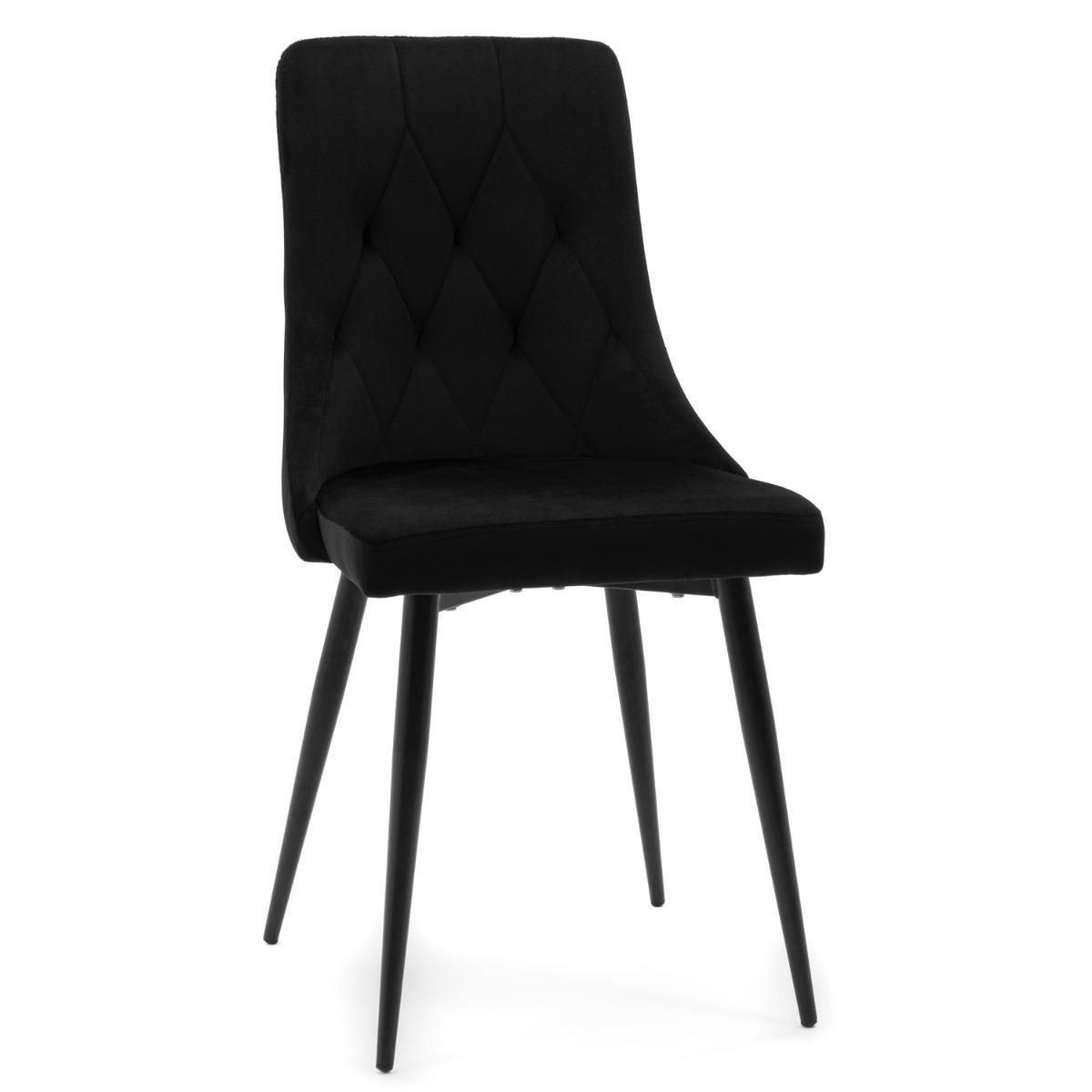 Krzesło CAREN czarne tapicerowane welurem aksamit velvet. do jadalni  nr. 1