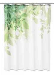 Zasłona prysznicowa zielona 180x200 cm Kleine Wolke Floresta Tekstylna do łazienki