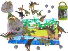 Figurki zwierzęta dinozaury 7szt + mata i akcesoria zestaw - Miniaturka zdjęcia nr 1